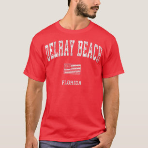 T-shirt Drapeau Vintage américain Delray Beach Floride