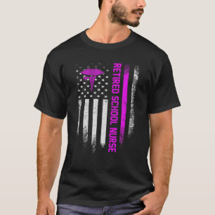 T-shirt Drapeau vintage Américain Fier Retraité Infirmi