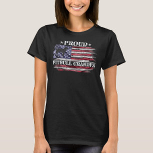 T-shirt Drapeau vintage américain Fiers Pitbull Chien Gran