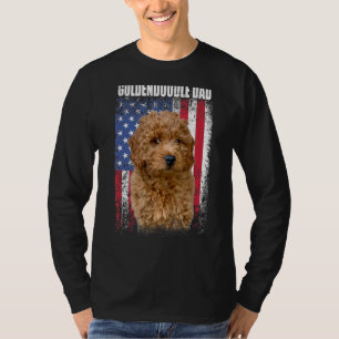 T-shirt Drapeau Vintage Américain Goldendoodle Papa Pour F