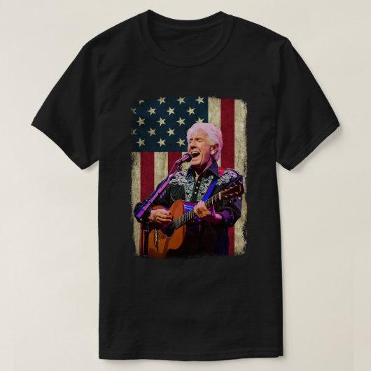 T-shirt Drapeau vintage américain Graham Nash Légende (Design devant)