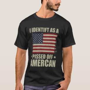 T-shirt Drapeau vintage Américain Je L'Identifie Comme Une