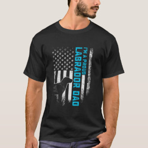 T-shirt Drapeau vintage américain Je suis fier Labrador
