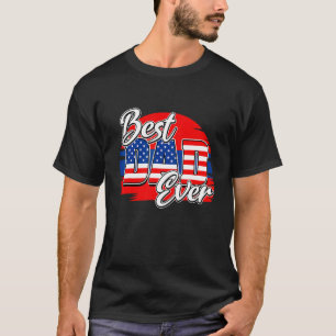 T-shirt Drapeau vintage américain Meilleur papa Joyeux Pèr