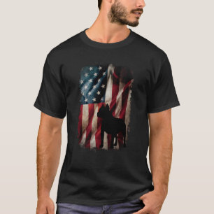 T-shirt Drapeau vintage américain Pitbull taureau clochard