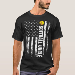 T-shirt Drapeau vintage Américain Softball Oncle Christmas