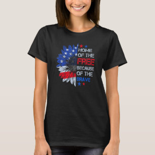 T-shirt Drapeau Vintage américain Tournesol Patriotique 4t