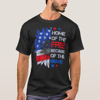T-shirt Drapeau Vintage américain Tournesol Patriotique 4t