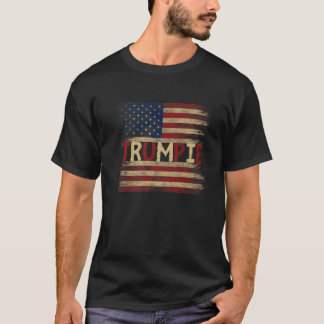 T-shirt Drapeau vintage américain Trumpie Anti Biden