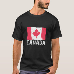 T-shirt Drapeau vintage Canada Carte du drapeau canadien C