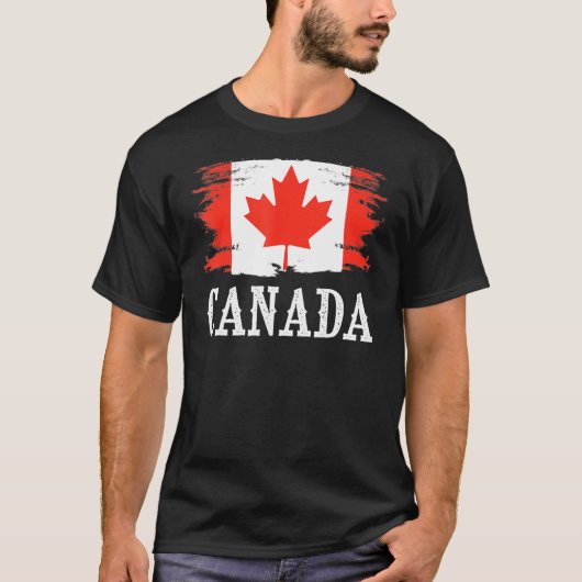 T-shirt Drapeau vintage Canada J'aime Canada (Devant)