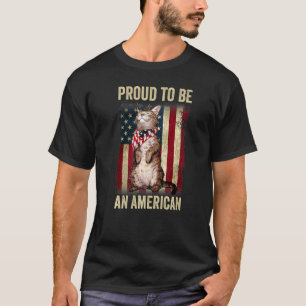 T-shirt Drapeau vintage Cat Us Fier D'Être Un Indien Améri