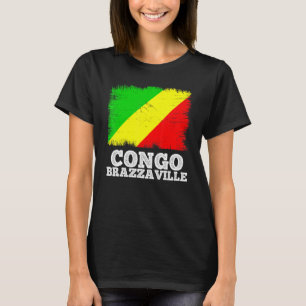 T-shirt Drapeau vintage Congo Brazzaville Pays Drapeau rét