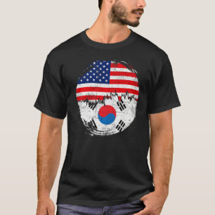 T-shirt Drapeau vintage-Coréen-Américain Racines Corée du