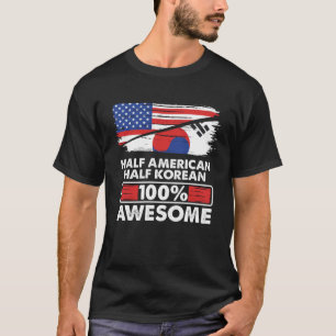 T-shirt Drapeau vintage Demi-Américain Demi-Coréen Racines