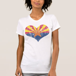 T-shirt Drapeau vintage d'état de coeur de l'Arizona