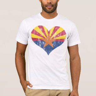 T-shirt Drapeau vintage d'état de coeur de l'Arizona