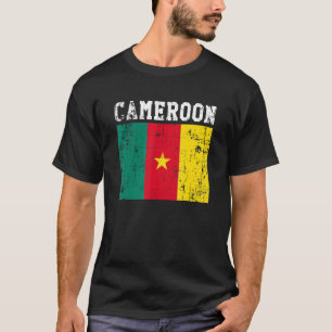 T-shirt Drapeau Vintage du Cameroun rétrograde Racines cam