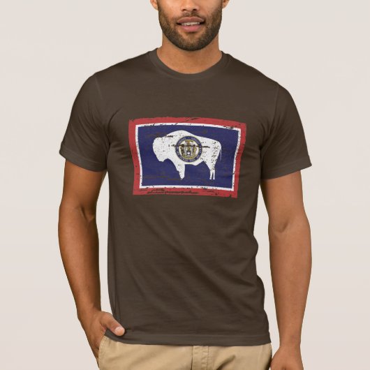 T-shirt Drapeau vintage du WYOMING (Devant)