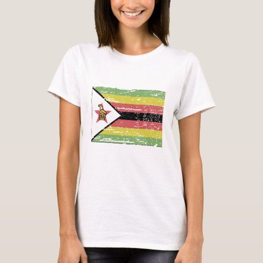 T-shirt Drapeau vintage du Zimbabwe (Devant)