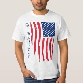 T-shirt Drapeau Vintage Établ. en Amérique USA