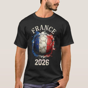 T-shirt Drapeau Vintage Football France 2026 Art éclabouss