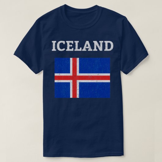 T-shirt Drapeau vintage Islande (Design devant)