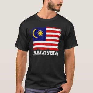T-shirt Drapeau vintage Malaisie Pays Drapeau rétro Malais