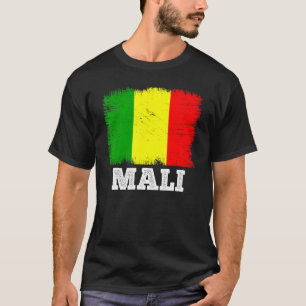 T-shirt Drapeau Vintage Mali Pays Drapeau Rétro Malien