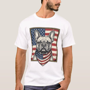 T-shirt Drapeau vintage patriotique Bouledogue français