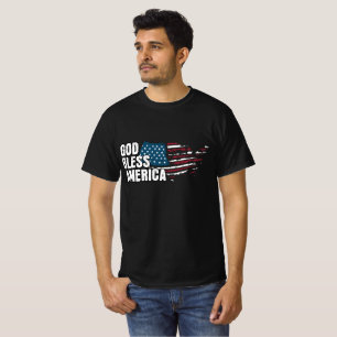 T-shirt Drapeau vintage patriotique USA Dieu bénisse l'Amé