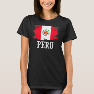 T-shirt Drapeau vintage Pérou J'aime Pérou