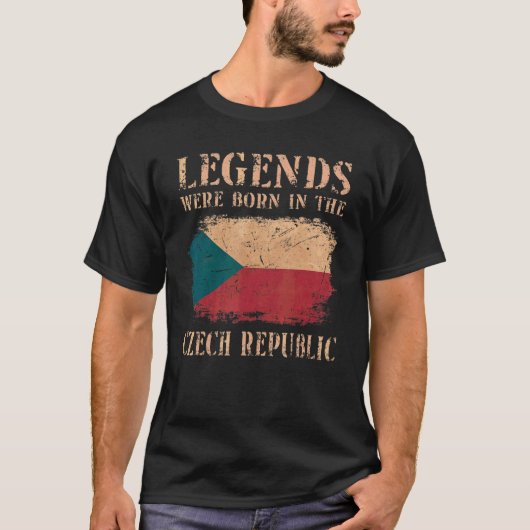 T-shirt Drapeau Vintage République Tchèque (Devant)