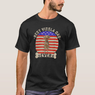 T-shirt Drapeau vintage rétro américain Meilleur Vizsla Ch