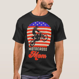 T-shirt Drapeau vintage Retro USA Fier Motocross Dirt Bike