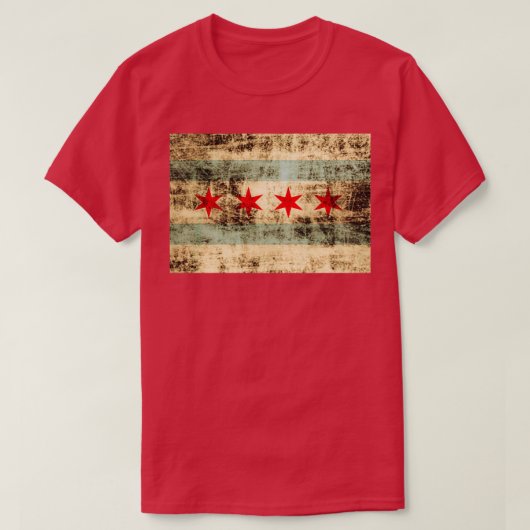T-shirt Drapeau vintage Rustic Chicago (Design devant)