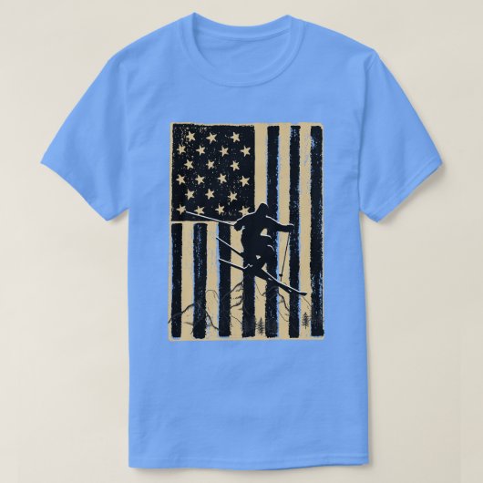 T-shirt Drapeau vintage Ski Us (Design devant)