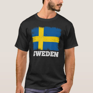 T-shirt Drapeau vintage Suède Pays Drapeau rétro Suède