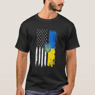 T-shirt Drapeau vintage ukrainien américain Ukraine patrio
