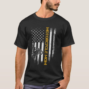 T-shirt Drapeau vintage Usa Fier Moto Dirt Vélo Dirt Maman