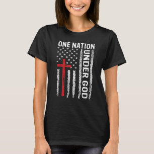 T-shirt Drapeau vintage Usa Foi chrétienne Liberté de fami