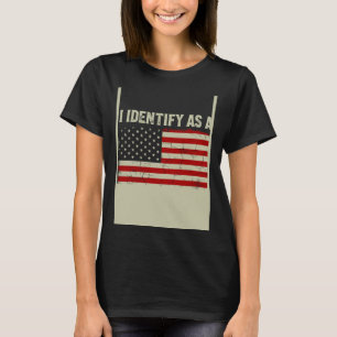 T-shirt Drapeau vintage USA Je L'Identifie Comme Un Fou De