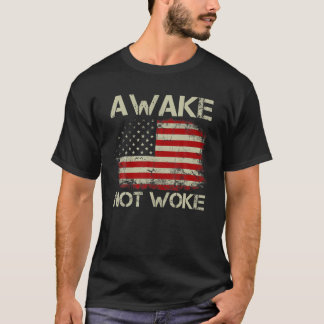 T-shirt Drapeau Vintage Vieux-Américains Ne Se Réveille Pa