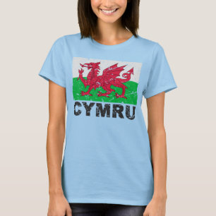 T-shirt Drapeau Vintage Wales CYMRU
