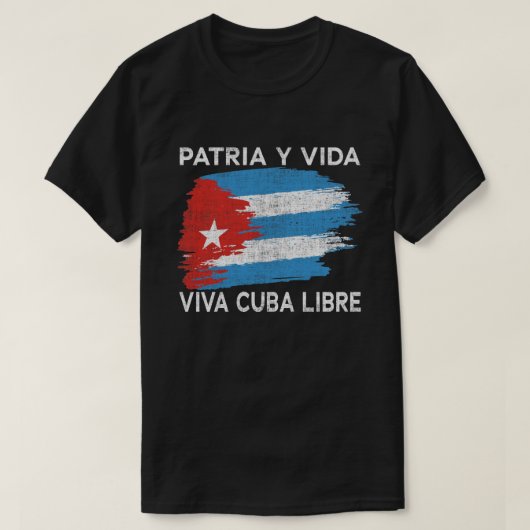 T-shirt Drapeau Viva Cuba Libre Patria Y Vida Cuba (Design devant)