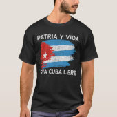 T-shirt Drapeau Viva Cuba Libre Patria Y Vida Cuba (Devant)