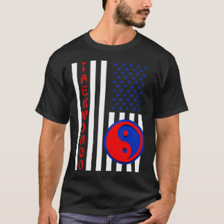 T-shirt Drapeau Yin Yang USA Taekwondo