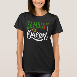 T-shirt Drapeau zambien de la reine zambienne Zambie