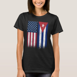 T-shirt Drapeaux américains cubains cubains fiers USA Cuba