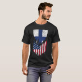 T-shirt Drapeaux américains finlandais arrachés Finlande (Devant entier)